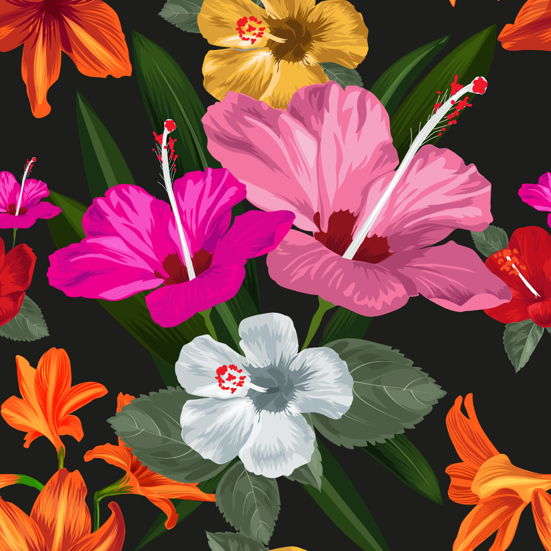 Black Floral Paddle Skin